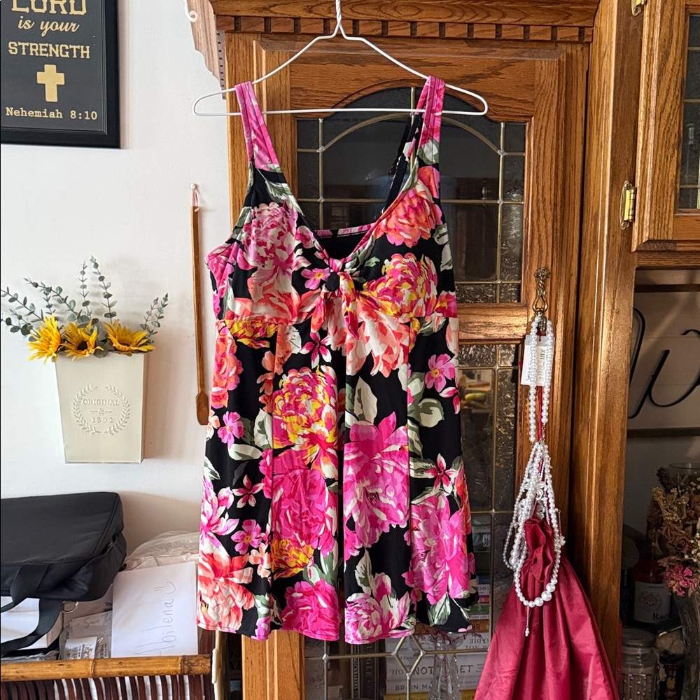 Floral Swimsuit Dress Shaping Waist